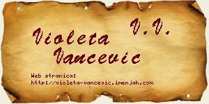 Violeta Vančević vizit kartica